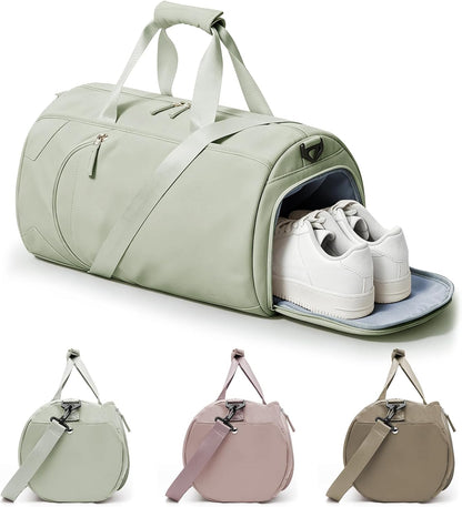 Gym Bag Womens Mens with Shoes Compartment and Wet Pocket Travel Duffel Bags for Women for Plane Sport Gym Tote Bag with Toiletry Bags Waterproof Weekend Overnight Carry on Bag Hospital Holdalls - Colors C
