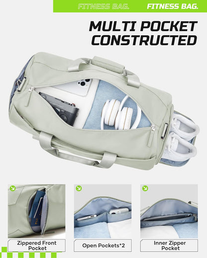 Gym Bag Womens Mens with Shoes Compartment and Wet Pocket Travel Duffel Bags for Women for Plane Sport Gym Tote Bag with Toiletry Bags Waterproof Weekend Overnight Carry on Bag Hospital Holdalls - Colors C