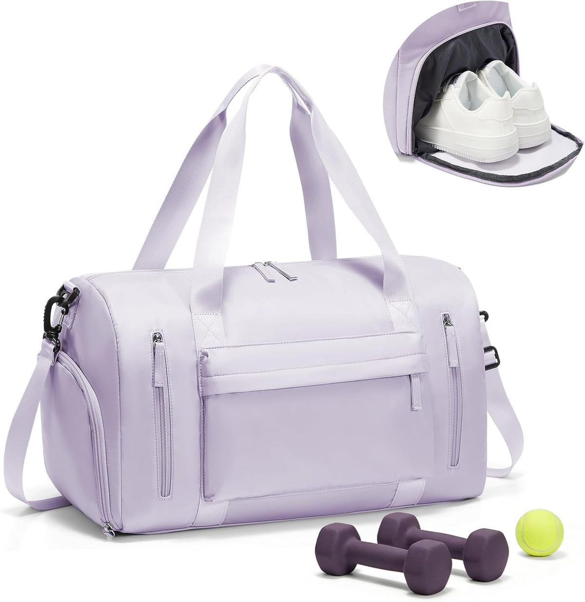 Gym Bag Womens Mens with Shoes Compartment and Wet Pocket Travel Duffel Bags for Women for Plane Sport Gym Tote Bag with Toiletry Bags Waterproof Weekend Overnight Carry on Bag Hospital Holdalls - Colors C