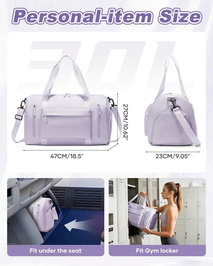 Gym Bag Womens Mens with Shoes Compartment and Wet Pocket Travel Duffel Bags for Women for Plane Sport Gym Tote Bag with Toiletry Bags Waterproof Weekend Overnight Carry on Bag Hospital Holdalls - Colors C