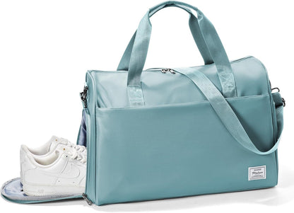 Gym Bag Womens Mens with Shoes Compartment and Wet Pocket Travel Duffel Bags for Women for Plane Sport Gym Tote Bag with Toiletry Bags Waterproof Weekend Overnight Carry on Bag Hospital Holdalls - Colors C
