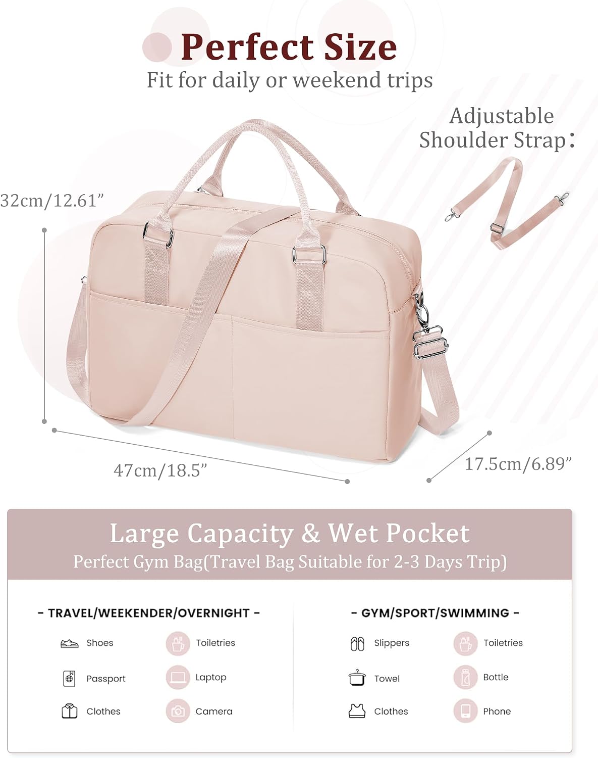 Gym Bag Womens Mens with Shoes Compartment and Wet Pocket Travel Duffel Bags for Women for Plane Sport Gym Tote Bag with Toiletry Bags Waterproof Weekend Overnight Carry on Bag Hospital Holdalls - Colors C