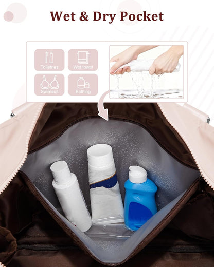 Gym Bag Womens Mens with Shoes Compartment and Wet Pocket Travel Duffel Bags for Women for Plane Sport Gym Tote Bag with Toiletry Bags Waterproof Weekend Overnight Carry on Bag Hospital Holdalls - Colors C