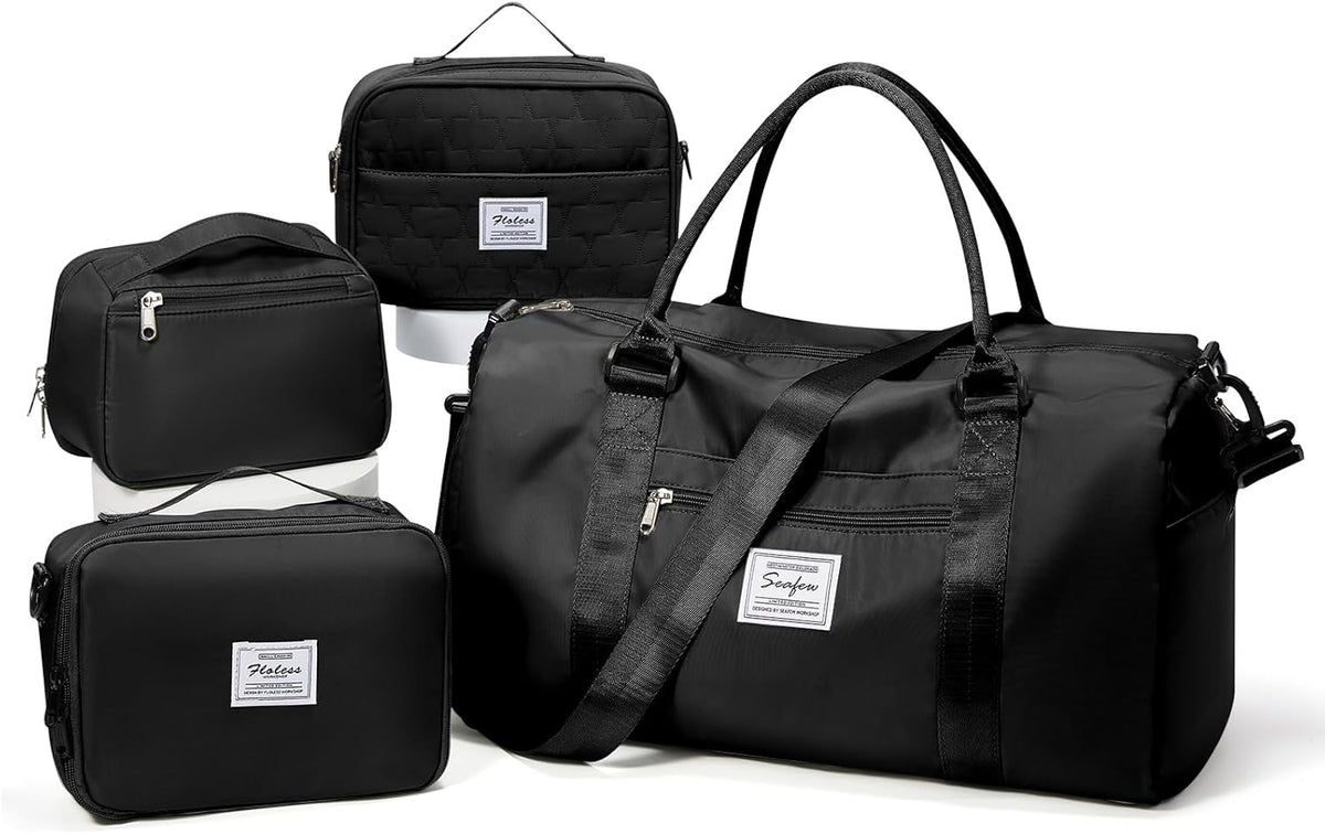 Gym Bag Womens Mens with Shoes Compartment and Wet Pocket Travel Duffel Bags for Women for Plane Sport Gym Tote Bag with Toiletry Bags Waterproof Weekend Overnight Carry on Bag Hospital Holdalls - Colors C