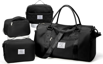 Gym Bag Womens Mens with Shoes Compartment and Wet Pocket Travel Duffel Bags for Women for Plane Sport Gym Tote Bag with Toiletry Bags Waterproof Weekend Overnight Carry on Bag Hospital Holdalls - Colors C