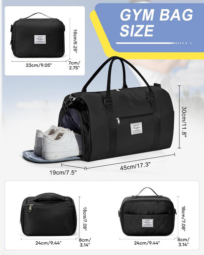 Gym Bag Womens Mens with Shoes Compartment and Wet Pocket Travel Duffel Bags for Women for Plane Sport Gym Tote Bag with Toiletry Bags Waterproof Weekend Overnight Carry on Bag Hospital Holdalls - Colors C