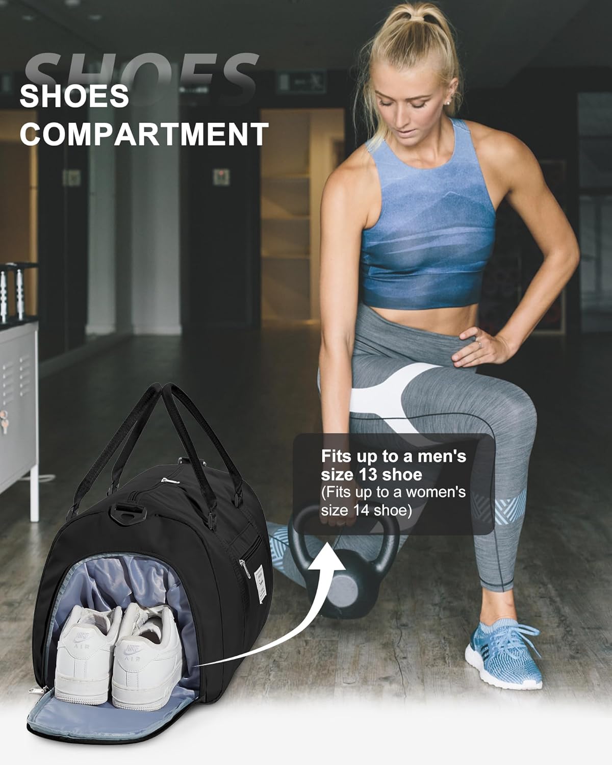Gym Bag Womens Mens with Shoes Compartment and Wet Pocket Travel Duffel Bags for Women for Plane Sport Gym Tote Bag with Toiletry Bags Waterproof Weekend Overnight Carry on Bag Hospital Holdalls - Colors C