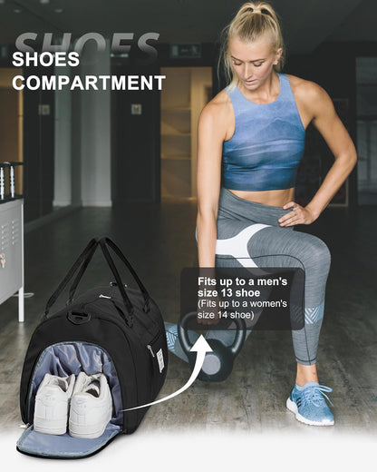 Gym Bag Womens Mens with Shoes Compartment and Wet Pocket Travel Duffel Bags for Women for Plane Sport Gym Tote Bag with Toiletry Bags Waterproof Weekend Overnight Carry on Bag Hospital Holdalls - Colors C