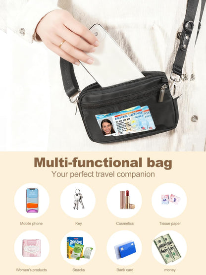 Clip&Go Strap for Phone with Wallet Crossbody Detachable Zippered Pouch&Phone Lanyard