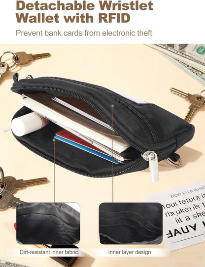 Clip&Go Strap for Phone with Wallet Crossbody Detachable Zippered Pouch&Phone Lanyard