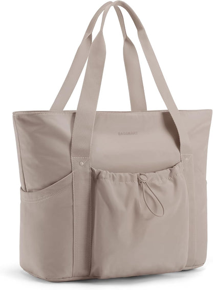 Foldable Tote Bag with Drawstring Bag, Tote Bag Shoulder Bag Top Handle Handbag for Travel, Work, Beach, Gym