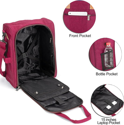 17X13X8 Inches JetBlus Airlines Personal Item Under Seat Duffel Bag Suitable for Major Airlines Including Spirit, Jetblue, Frontier, and American - Duffel Bag Design (Pink)
