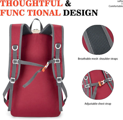 Hiking Backpack,Large 35L Travel Backpacks for Men Women,Water Resistant Ultra Lightweight Foldable Packable Camping Daypack for Outdoor Sports