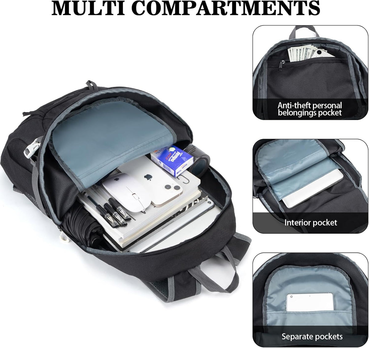 Hiking Backpack,Large 35L Travel Backpacks for Men Women,Water Resistant Ultra Lightweight Foldable Packable Camping Daypack for Outdoor Sports