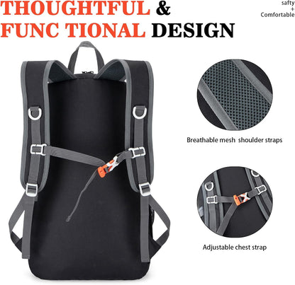 Hiking Backpack,Large 35L Travel Backpacks for Men Women,Water Resistant Ultra Lightweight Foldable Packable Camping Daypack for Outdoor Sports