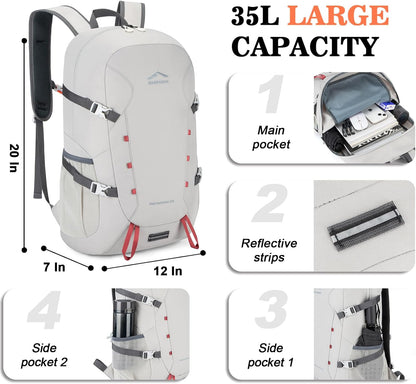 Hiking Backpack,Large 35L Travel Backpacks for Men Women,Water Resistant Ultra Lightweight Foldable Packable Camping Daypack for Outdoor Sports
