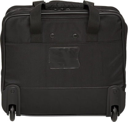 15.6" Rolling Laptop Bag for Travel and Business, Briefcase with Wheels, Adjustable Locking Handle, Black