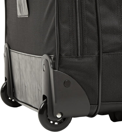 15.6" Rolling Laptop Bag for Travel and Business, Briefcase with Wheels, Adjustable Locking Handle, Black