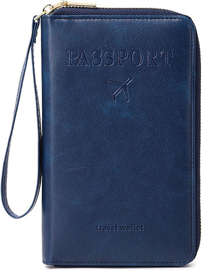 Passport Holder for Travel Women and Men RFID Passport Holder with Card Slots Holder Passport Case Passport cover Passport Wallet Travel Essentials and Accessories (Zipper, NavyBlue Zipper)