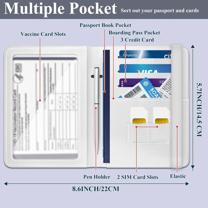 Passport Holder for Travel Essentials, RFID Premium Leather Passport Wallet Cover Case for Travel Must Haves Accessories, Passport Book Holders for Women Men Cute Mountain