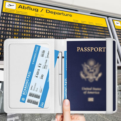 Passport Holder for Travel Essentials, RFID Premium Leather Passport Wallet Cover Case for Travel Must Haves Accessories, Passport Book Holders for Women Men Cute Mountain