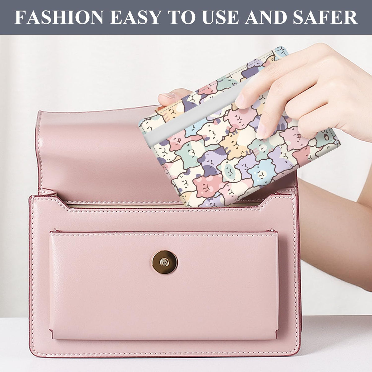 Passport Holder for Travel Essentials, RFID Premium Leather Passport Wallet Cover Case for Travel Must Haves Accessories, Passport Book Holders for Women Men Cute Mountain