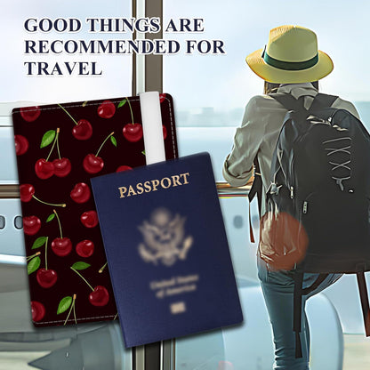 Passport Holder for Travel Essentials, RFID Premium Leather Passport Wallet Cover Case for Travel Must Haves Accessories, Passport Book Holders for Women Men Cute Mountain