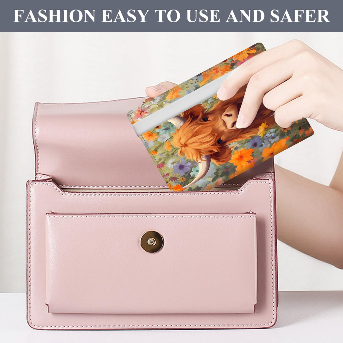Passport Holder for Travel Essentials, RFID Premium Leather Passport Wallet Cover Case for Travel Must Haves Accessories, Passport Book Holders for Women Men Cute Mountain