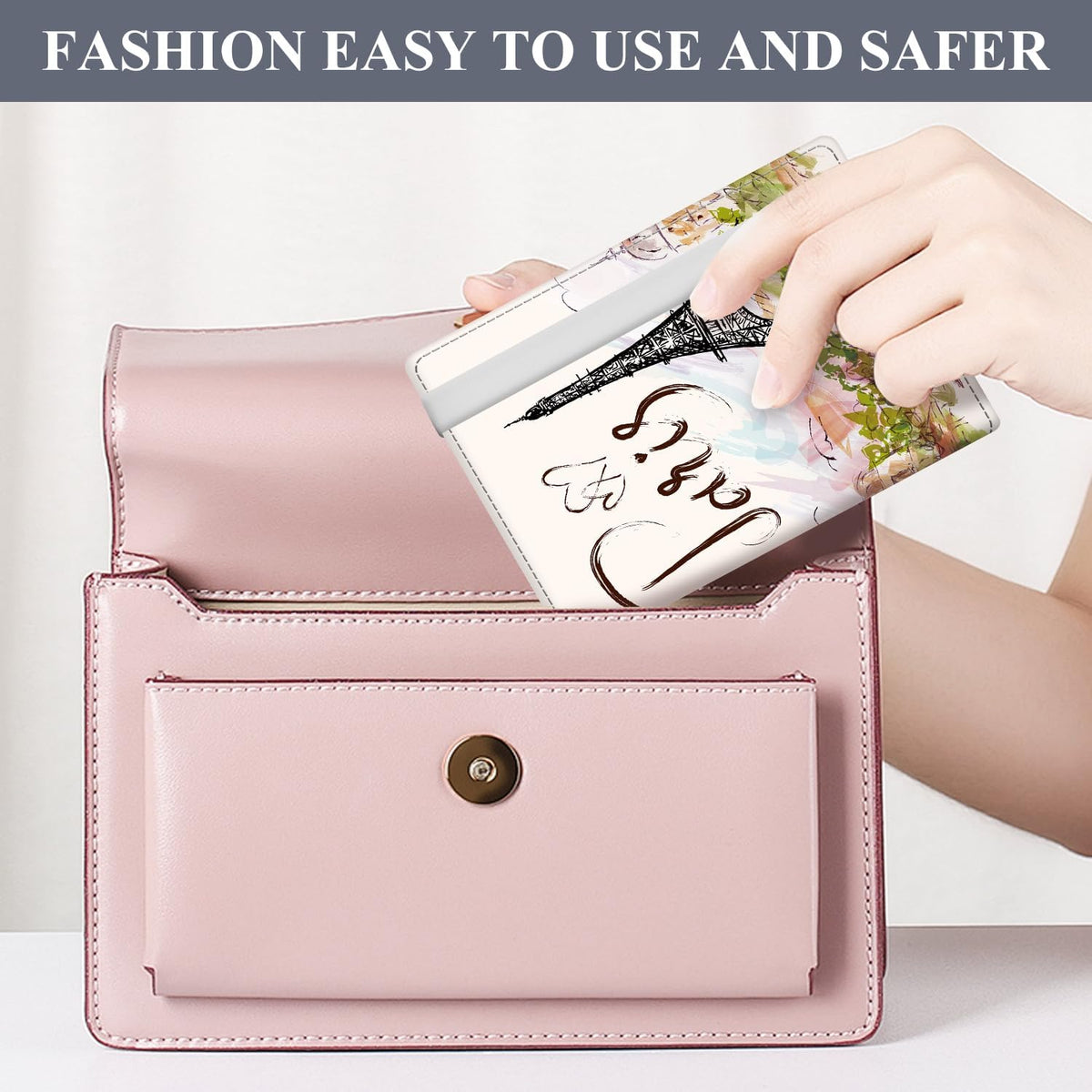 Passport Holder for Travel Essentials, RFID Premium Leather Passport Wallet Cover Case for Travel Must Haves Accessories, Passport Book Holders for Women Men Cute Mountain