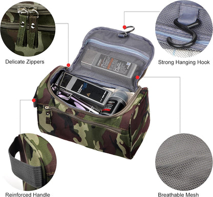 Mens Toiletry Bag Wash Travel Small Shaving Dop Kit Shower Bathroom Ditty Hygiene Bag Camo Mosaic