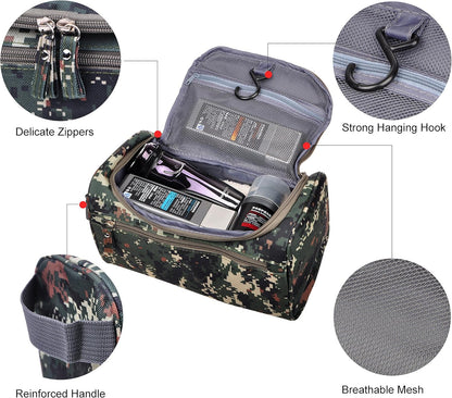 Mens Toiletry Bag Wash Travel Small Shaving Dop Kit Shower Bathroom Ditty Hygiene Bag Camo Mosaic
