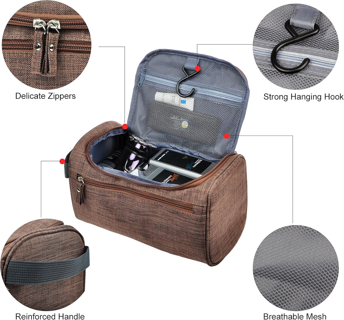 Mens Toiletry Bag Wash Travel Small Shaving Dop Kit Shower Bathroom Ditty Hygiene Bag Camo Mosaic