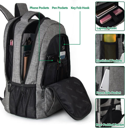 Slim Laptop Backpack, Anti Theft 15.6 inch Computer Travel Backpack for Work Underseat Personal Item, Sturdy Water Resistant Daily Rucksack Bag Gifts for Men & Women, Peacock Blue