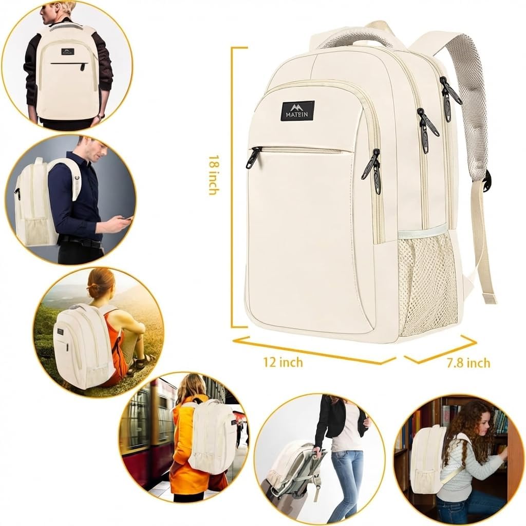 Slim Laptop Backpack, Anti Theft 15.6 inch Computer Travel Backpack for Work Underseat Personal Item, Sturdy Water Resistant Daily Rucksack Bag Gifts for Men & Women, Peacock Blue