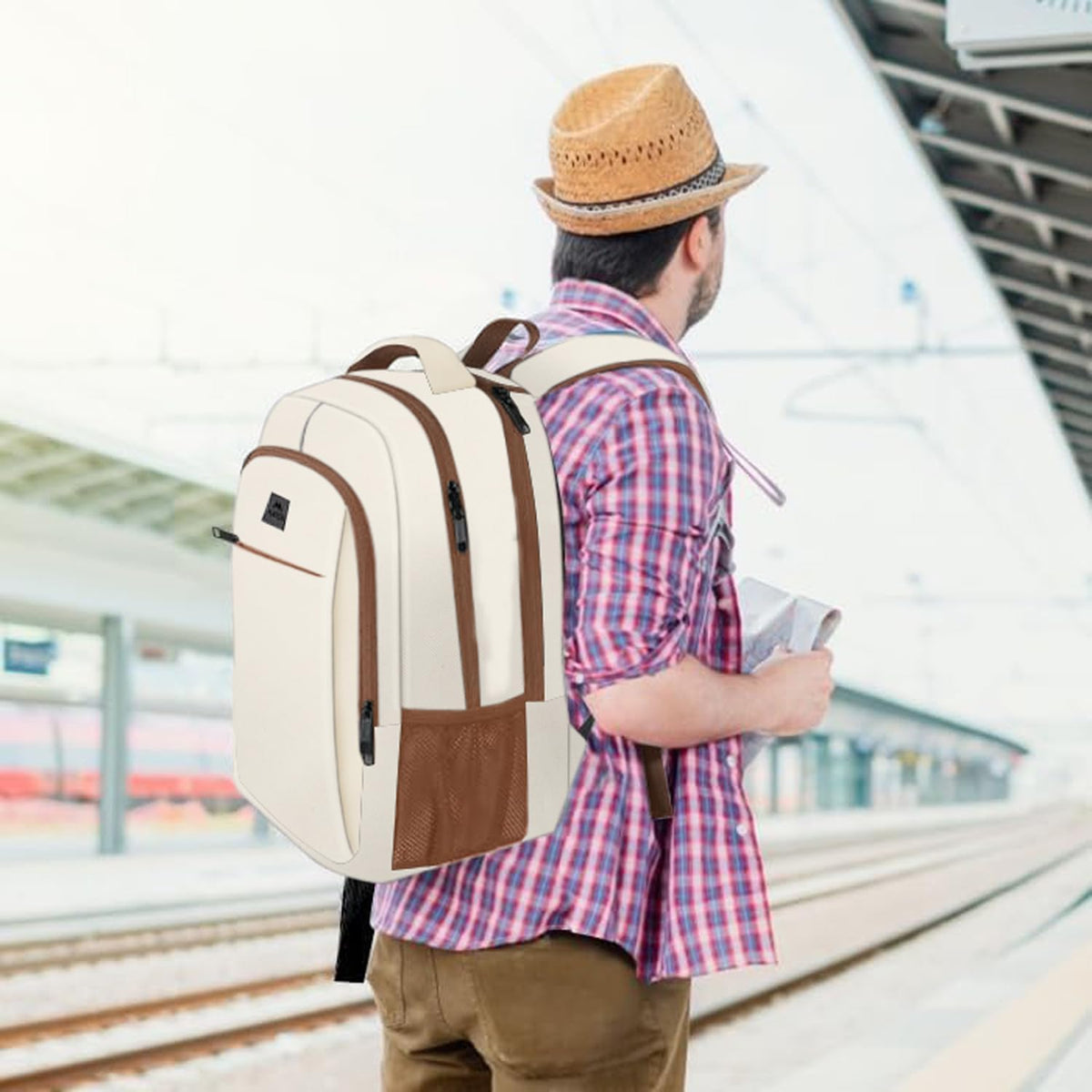 Slim Laptop Backpack, Anti Theft 15.6 inch Computer Travel Backpack for Work Underseat Personal Item, Sturdy Water Resistant Daily Rucksack Bag Gifts for Men & Women, Peacock Blue
