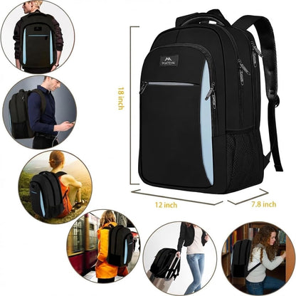Slim Laptop Backpack, Anti Theft 15.6 inch Computer Travel Backpack for Work Underseat Personal Item, Sturdy Water Resistant Daily Rucksack Bag Gifts for Men & Women, Peacock Blue