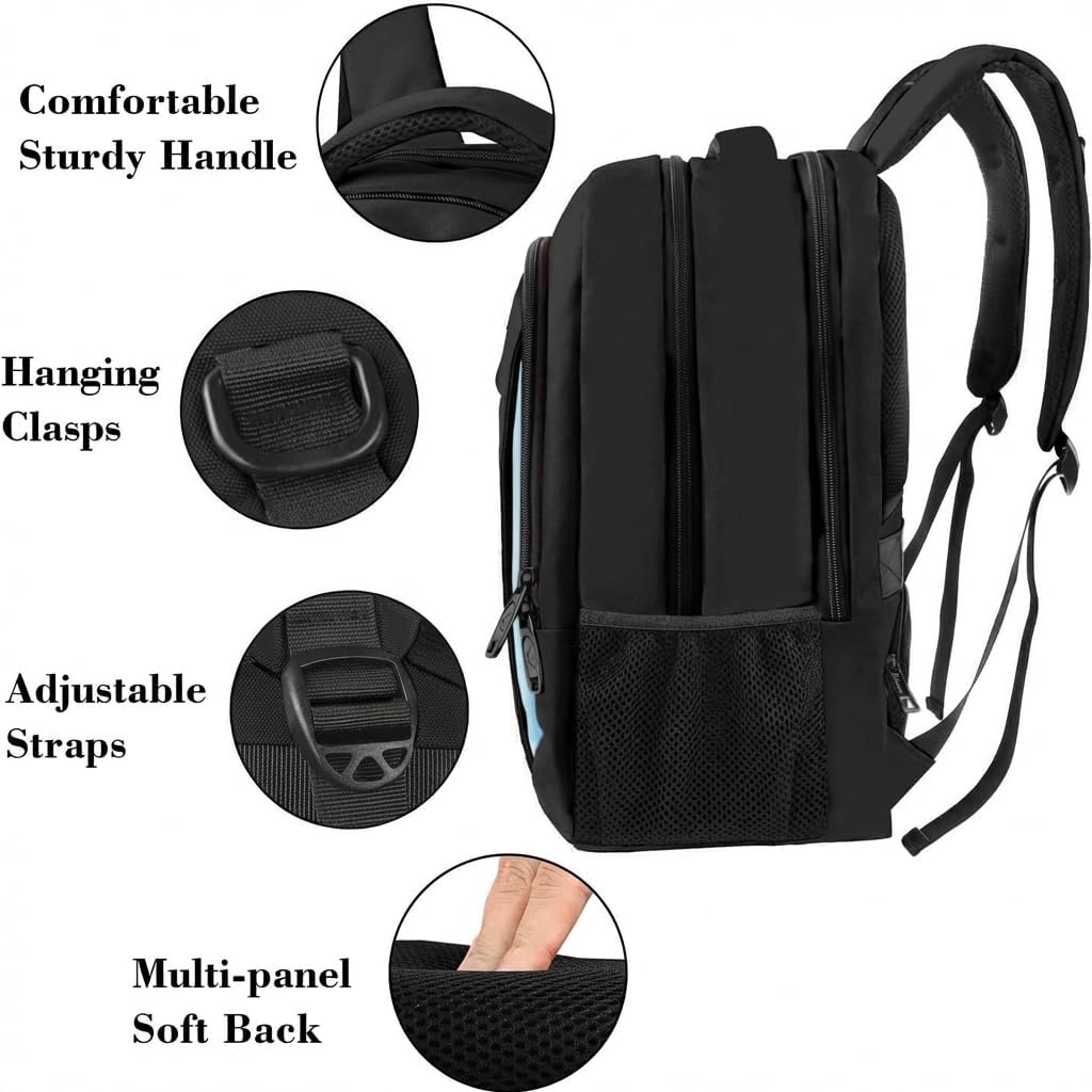 Slim Laptop Backpack, Anti Theft 15.6 inch Computer Travel Backpack for Work Underseat Personal Item, Sturdy Water Resistant Daily Rucksack Bag Gifts for Men & Women, Peacock Blue