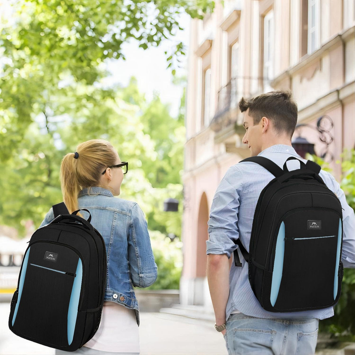 Slim Laptop Backpack, Anti Theft 15.6 inch Computer Travel Backpack for Work Underseat Personal Item, Sturdy Water Resistant Daily Rucksack Bag Gifts for Men & Women, Peacock Blue
