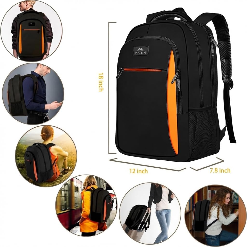 Slim Laptop Backpack, Anti Theft 15.6 inch Computer Travel Backpack for Work Underseat Personal Item, Sturdy Water Resistant Daily Rucksack Bag Gifts for Men & Women, Peacock Blue