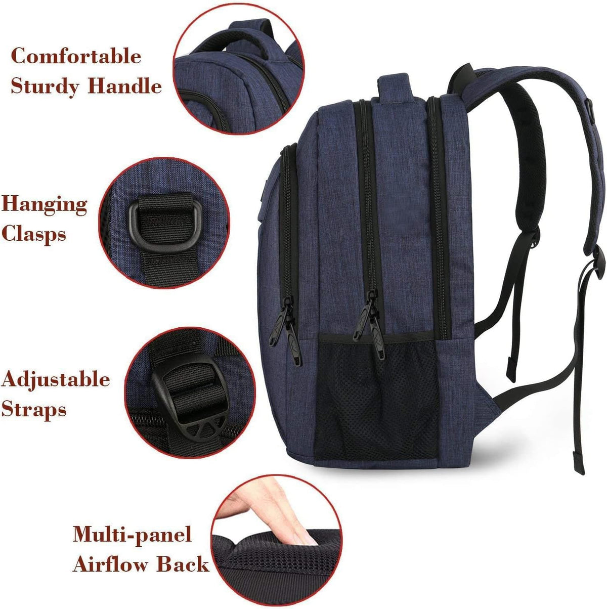 Slim Laptop Backpack, Anti Theft 15.6 inch Computer Travel Backpack for Work Underseat Personal Item, Sturdy Water Resistant Daily Rucksack Bag Gifts for Men & Women, Peacock Blue