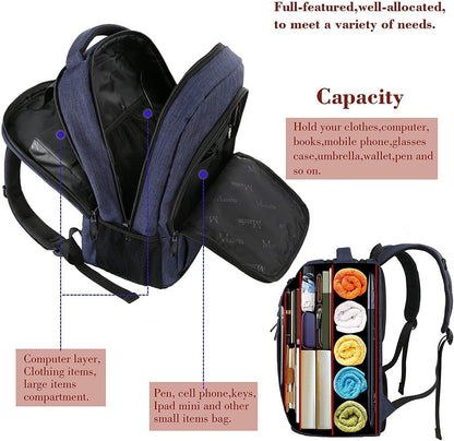 Slim Laptop Backpack, Anti Theft 15.6 inch Computer Travel Backpack for Work Underseat Personal Item, Sturdy Water Resistant Daily Rucksack Bag Gifts for Men & Women, Peacock Blue