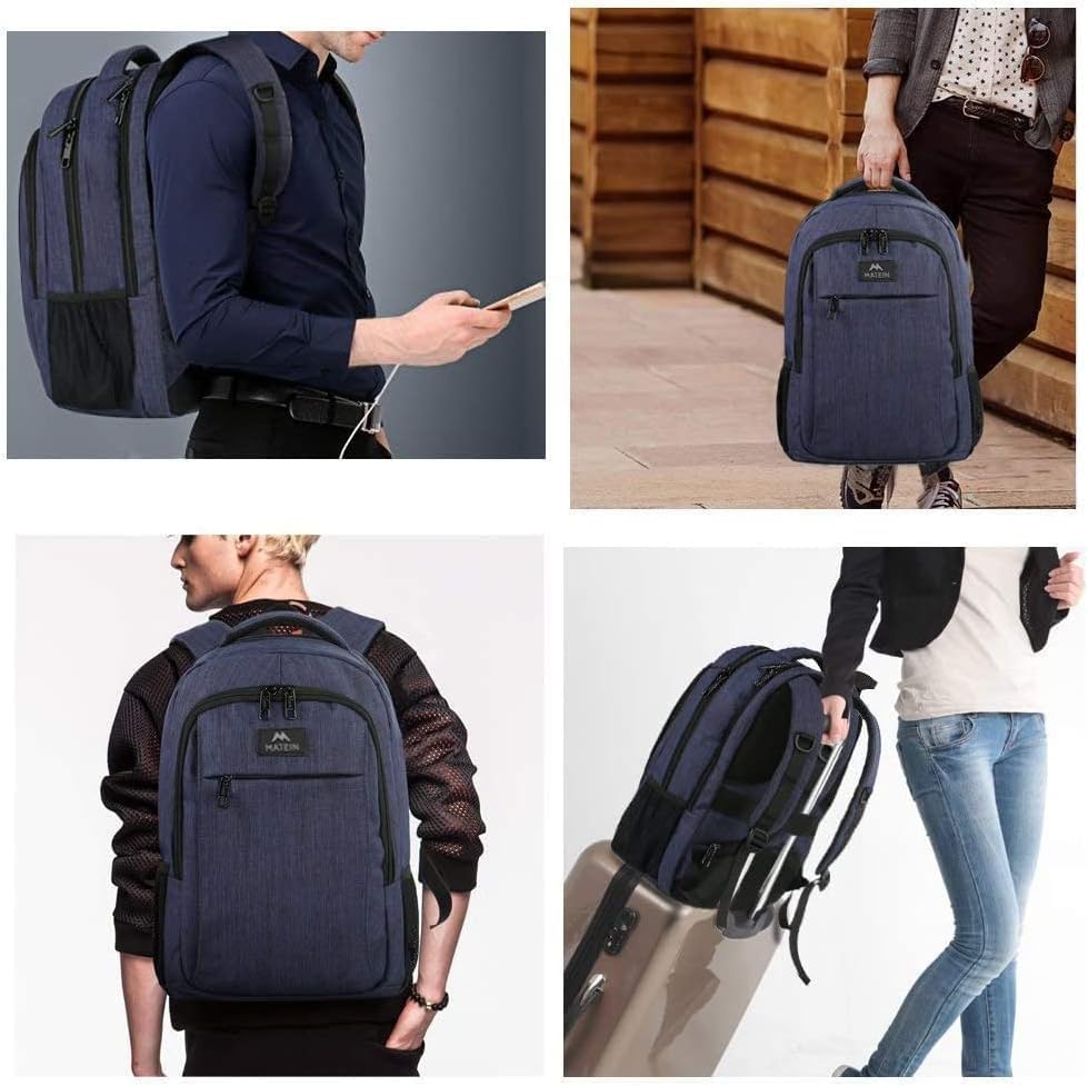 Slim Laptop Backpack, Anti Theft 15.6 inch Computer Travel Backpack for Work Underseat Personal Item, Sturdy Water Resistant Daily Rucksack Bag Gifts for Men & Women, Peacock Blue