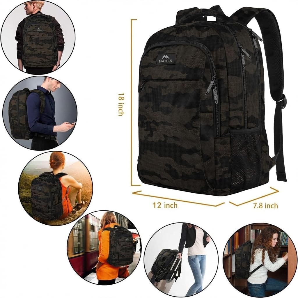 Slim Laptop Backpack, Anti Theft 15.6 inch Computer Travel Backpack for Work Underseat Personal Item, Sturdy Water Resistant Daily Rucksack Bag Gifts for Men & Women, Peacock Blue