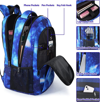 Slim Laptop Backpack, Anti Theft 15.6 inch Computer Travel Backpack for Work Underseat Personal Item, Sturdy Water Resistant Daily Rucksack Bag Gifts for Men & Women, Peacock Blue