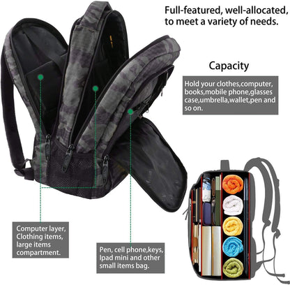 Slim Laptop Backpack, Anti Theft 15.6 inch Computer Travel Backpack for Work Underseat Personal Item, Sturdy Water Resistant Daily Rucksack Bag Gifts for Men & Women, Peacock Blue