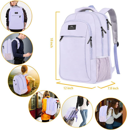 Slim Laptop Backpack, Anti Theft 15.6 inch Computer Travel Backpack for Work Underseat Personal Item, Sturdy Water Resistant Daily Rucksack Bag Gifts for Men & Women, Peacock Blue