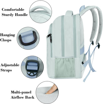 Slim Laptop Backpack, Anti Theft 15.6 inch Computer Travel Backpack for Work Underseat Personal Item, Sturdy Water Resistant Daily Rucksack Bag Gifts for Men & Women, Peacock Blue
