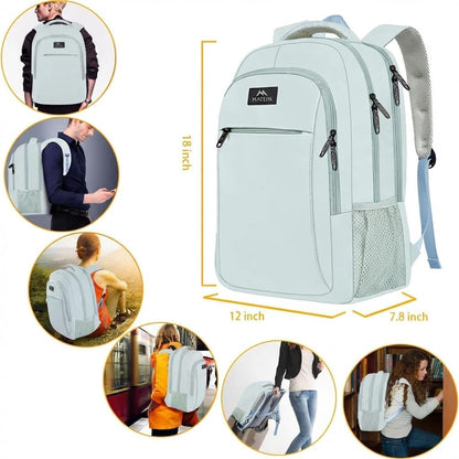 Slim Laptop Backpack, Anti Theft 15.6 inch Computer Travel Backpack for Work Underseat Personal Item, Sturdy Water Resistant Daily Rucksack Bag Gifts for Men & Women, Peacock Blue