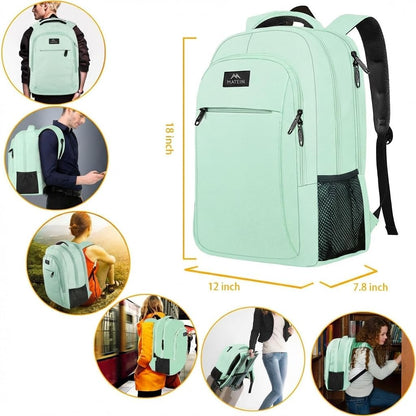 Slim Laptop Backpack, Anti Theft 15.6 inch Computer Travel Backpack for Work Underseat Personal Item, Sturdy Water Resistant Daily Rucksack Bag Gifts for Men & Women, Peacock Blue