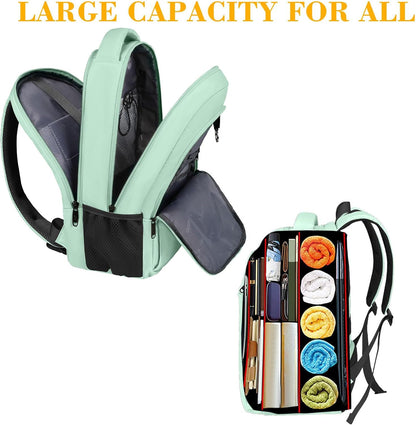 Slim Laptop Backpack, Anti Theft 15.6 inch Computer Travel Backpack for Work Underseat Personal Item, Sturdy Water Resistant Daily Rucksack Bag Gifts for Men & Women, Peacock Blue
